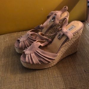Pink Suede Steve Madden Wedges